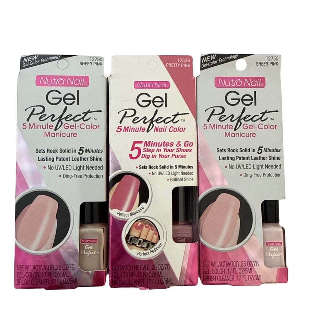 NutraNail Gel Perfect 5 Minute Gel Color Manicure Bundle - 3 New Boxes